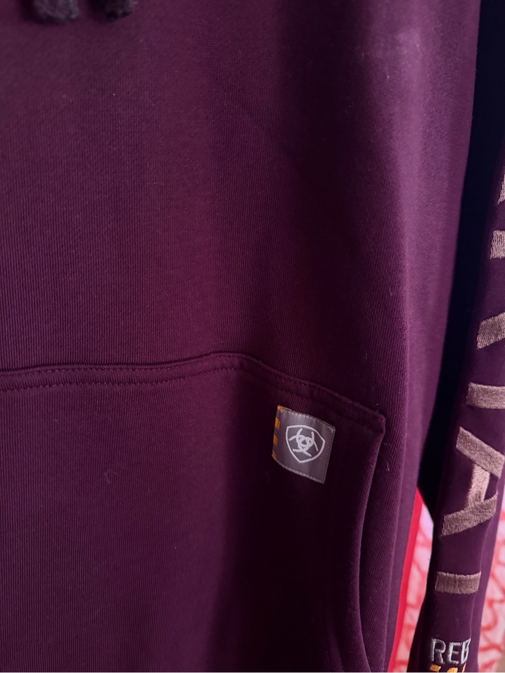 Ariat Women's Plum Crewneck Hoodie with Sleeve Logo - Picture 3 of 5
